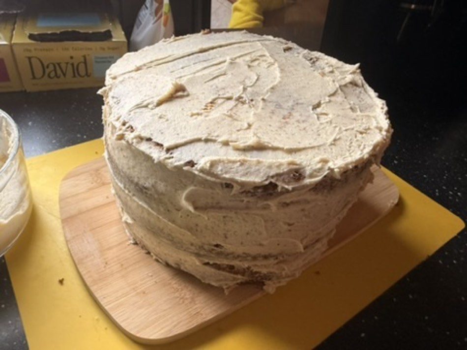 The frosted cake, small footprint and tall